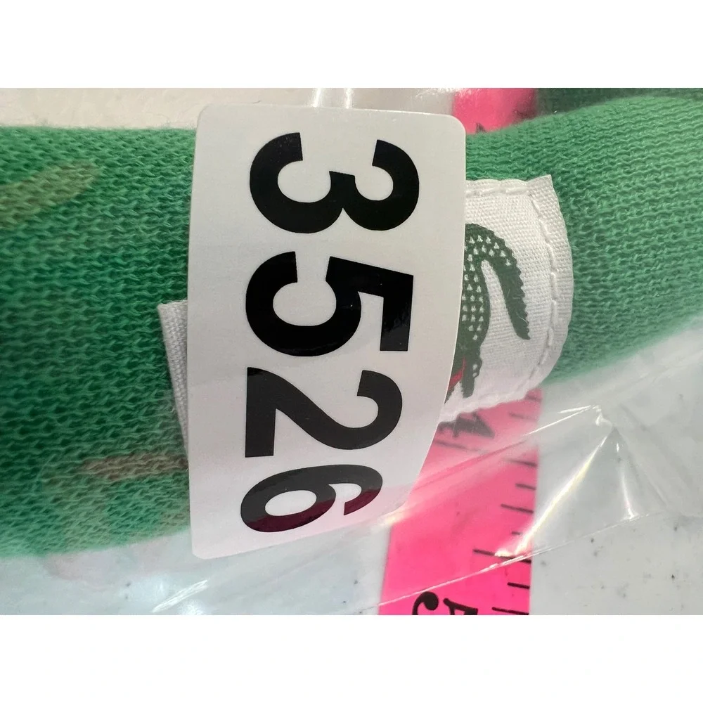 Lacoste Green Knit Crocodile Baby Rattle Plush Toy F70661 Mascot